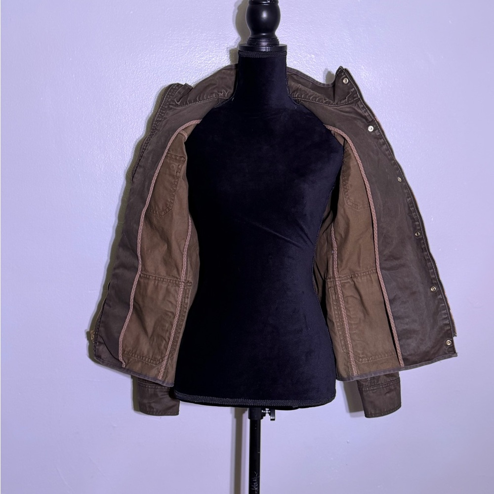 J.Crew The Downtown Waxed Cotton Moss Green Military Field Jacket Womens Sz XS - Picture 5 of 8